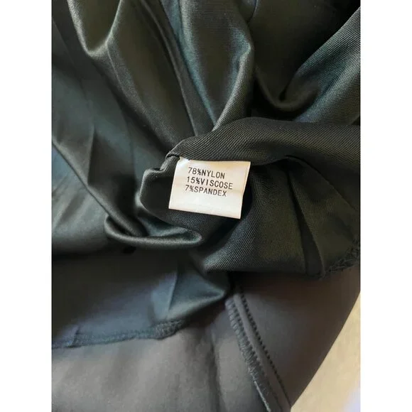 N Yang Womens Stretch Flared Skater Skirt Large Green High Waist A-Line Stretch - Picture 9 of 9